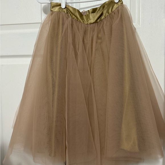 Elegant Gold and Tan Tulle Skirt - Picture 1 of 3